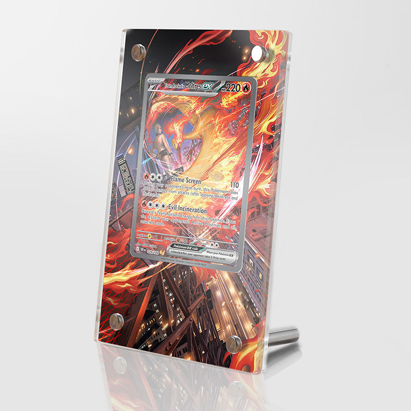 Team Rocket's Moltres EX 229/182 – Extended Art Card Display Case