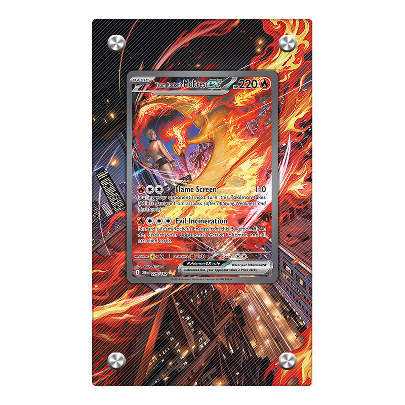 Team Rocket's Moltres EX 229/182 – Extended Art Card Display Case