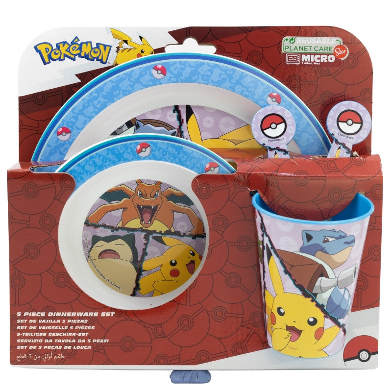 Pokémon 5-piece plastic microwavable dinnerware set-0