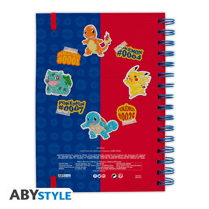 Pokemon Notebook A5 Spiral Pikachu, Bulbasaur, Squirtle, Charmander-1