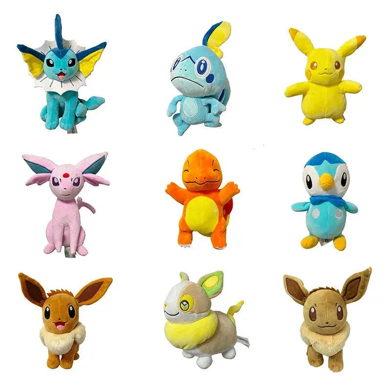 Classic Plush – Pikachu, Charmander & Eevee, 8 in