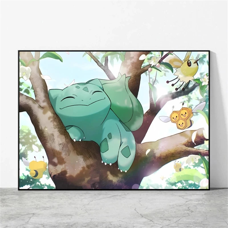 Pikachu & Mewtwo Canvas Print – Unframed