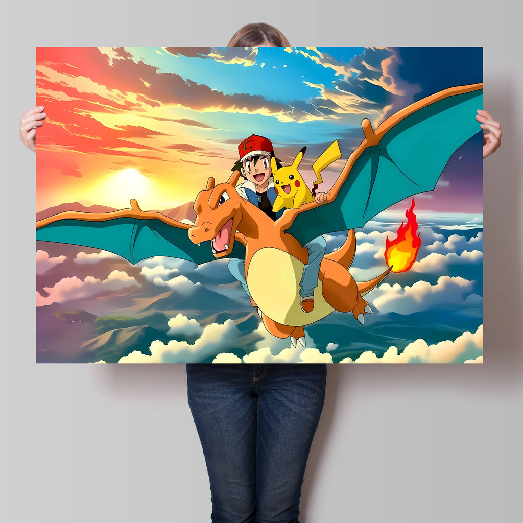 Pikachu & Mewtwo Canvas Print – Unframed
