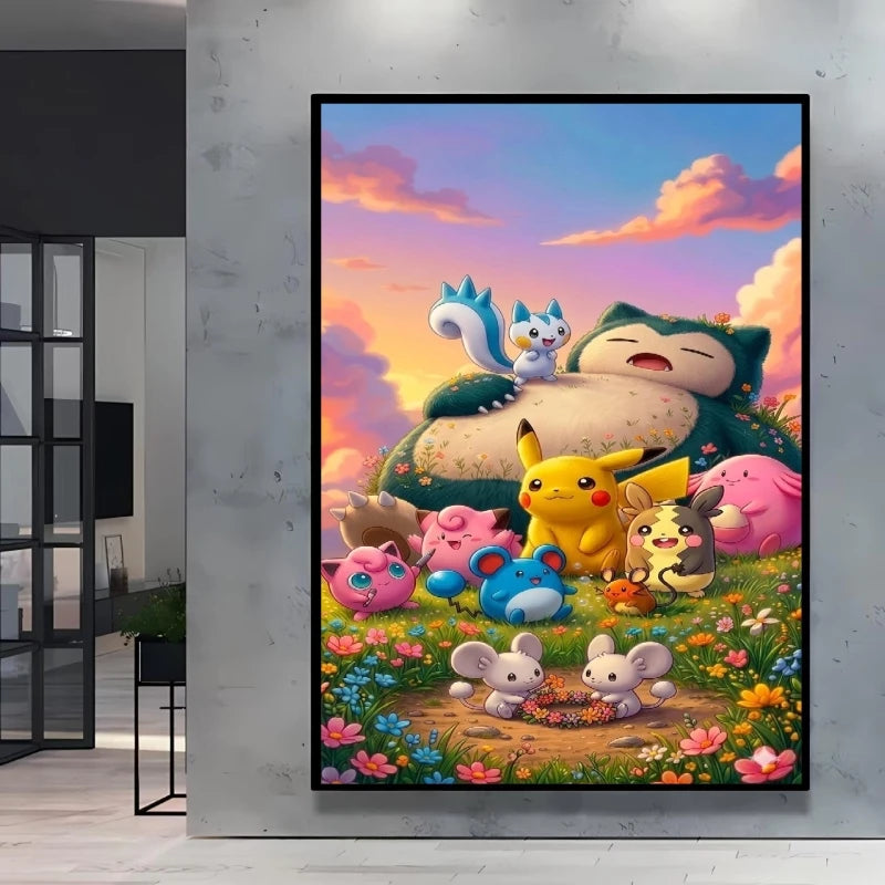 Pokémon Character Canvas Print – Unframed