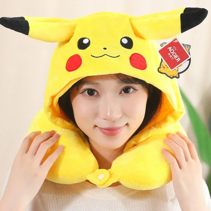 Pikachu Hooded Travel Neck Pillow