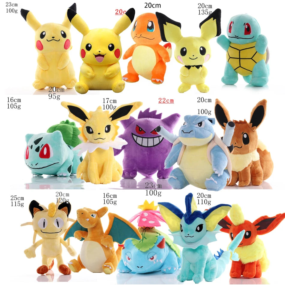 Pokémon Plush – 15 to 25 cm, 69 Characters