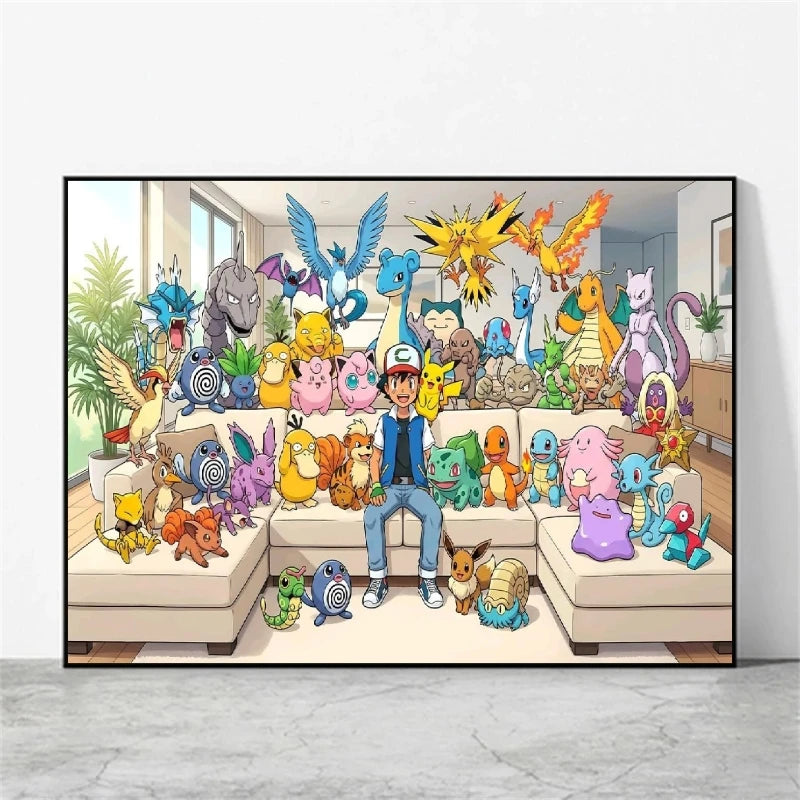 Pokémon Character Canvas Print – Unframed