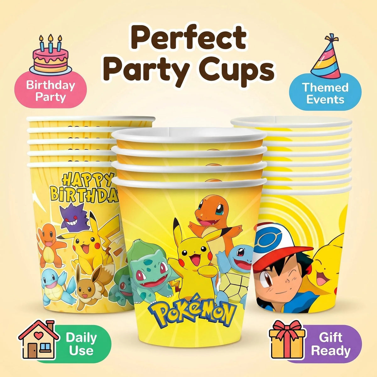 Poké Ball Party Cups