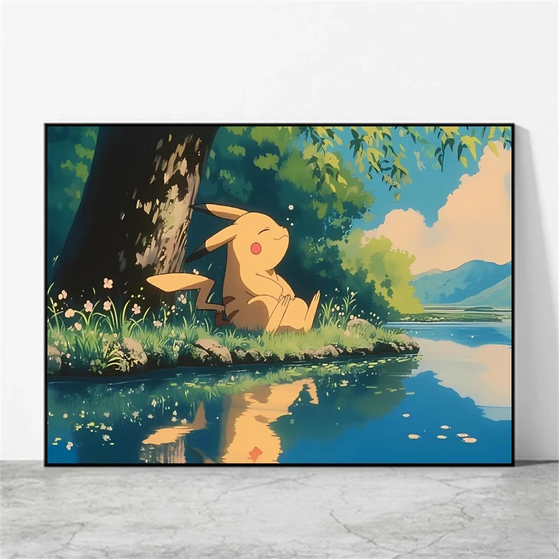 Pikachu & Mewtwo Canvas Print – Unframed