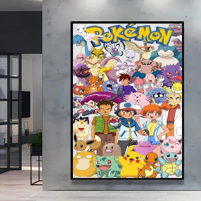 Pokémon Character Canvas Print – Unframed