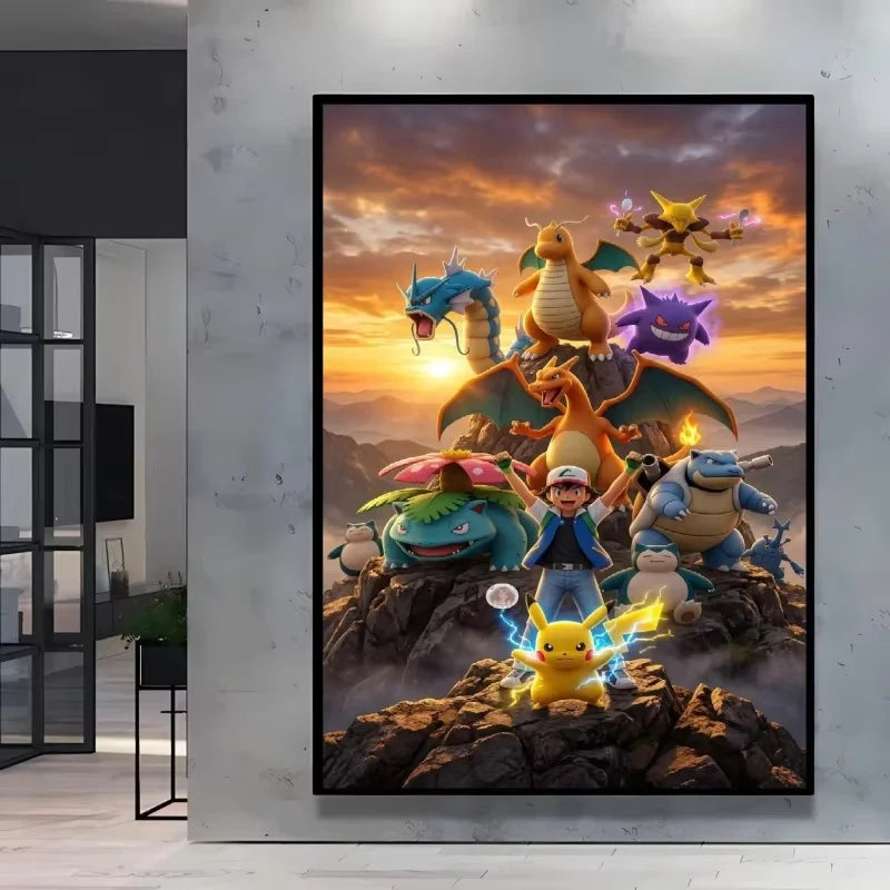 Pokémon Character Canvas Print – Unframed