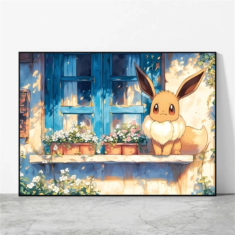 Pikachu & Mewtwo Canvas Print – Unframed