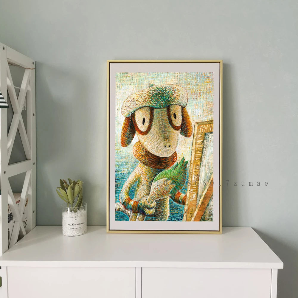 Pikachu Van Gogh-Style Canvas Print – Unframed