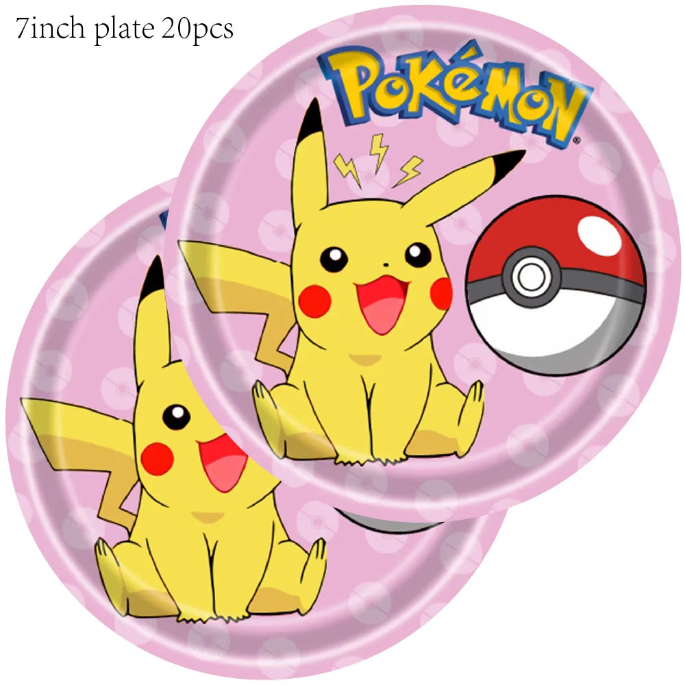 Pink Pikachu Party Tableware Set