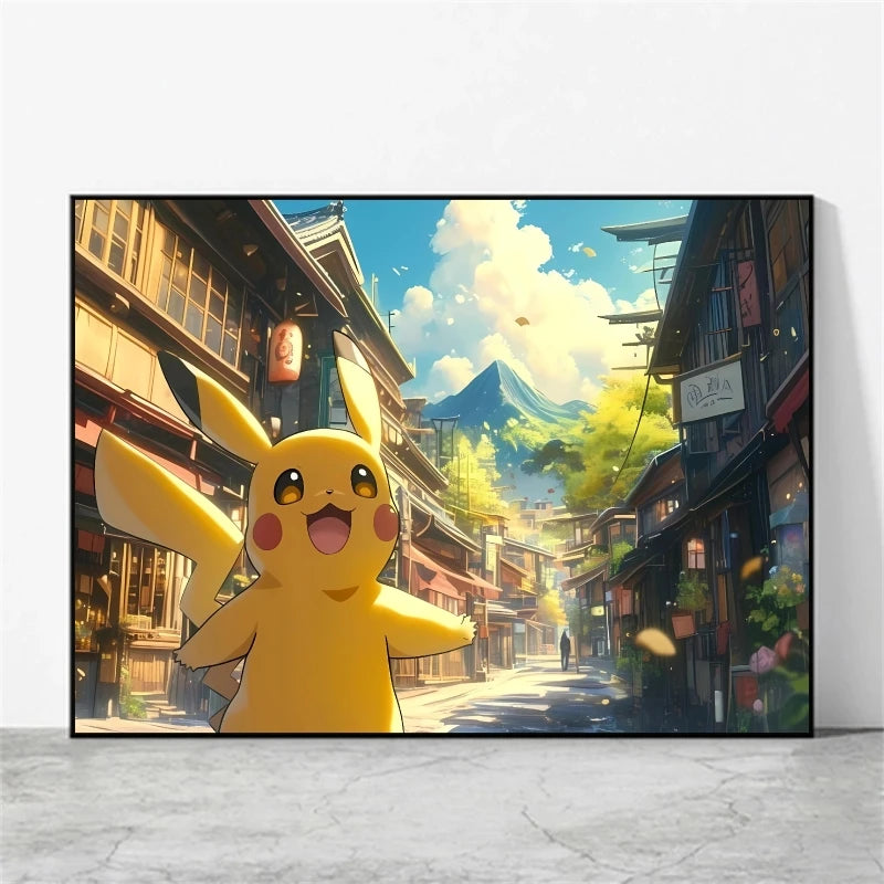 Pikachu & Mewtwo Canvas Print – Unframed