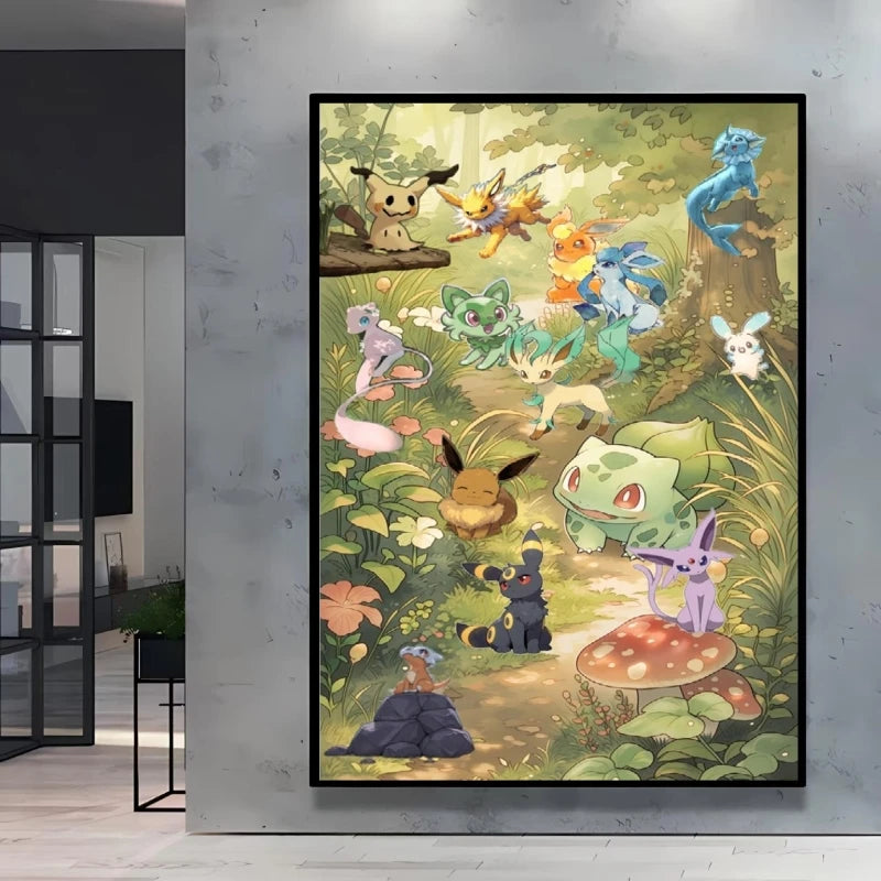 Pokémon Character Canvas Print – Unframed