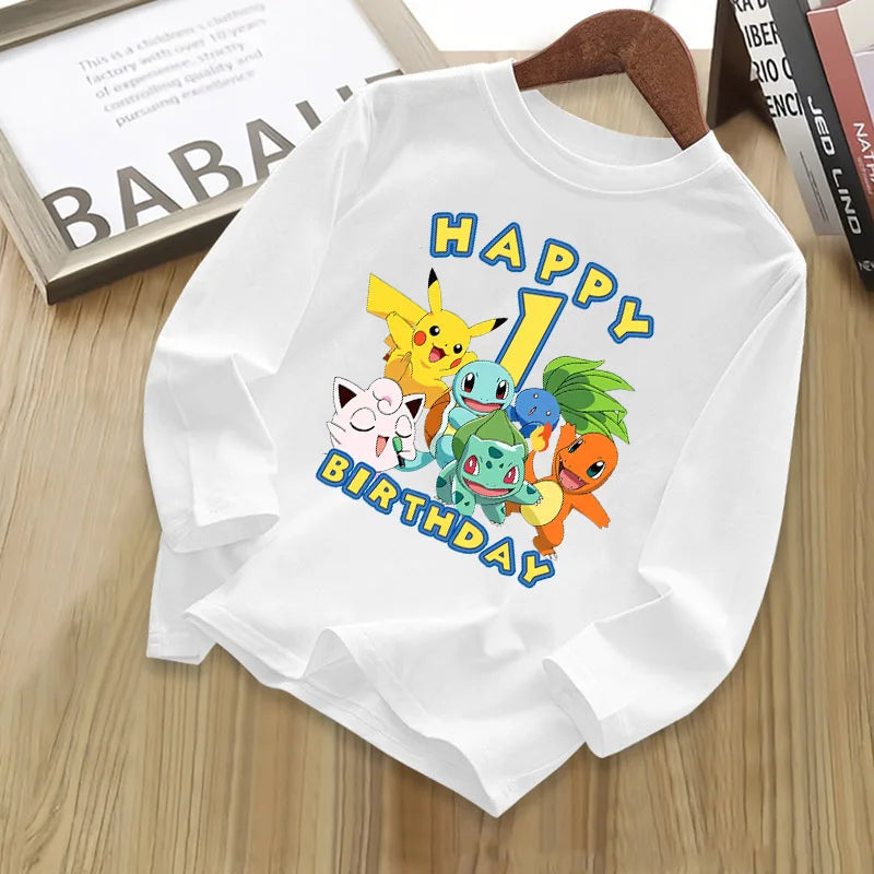 Kids' Pokémon Birthday Number Long-Sleeve Tee