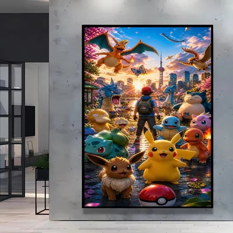 Pokémon Character Canvas Print – Unframed