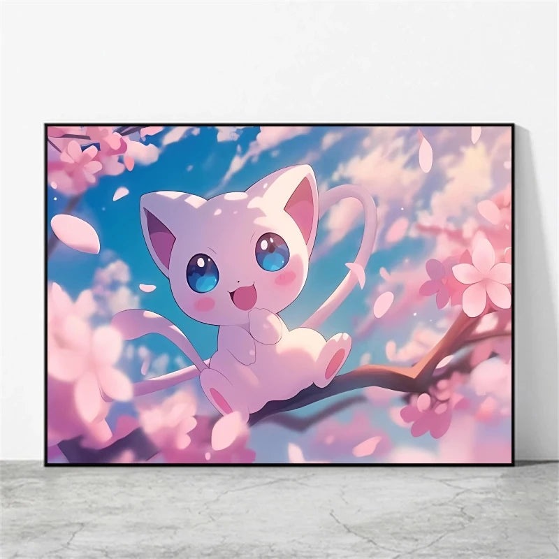 Pikachu & Mewtwo Canvas Print – Unframed