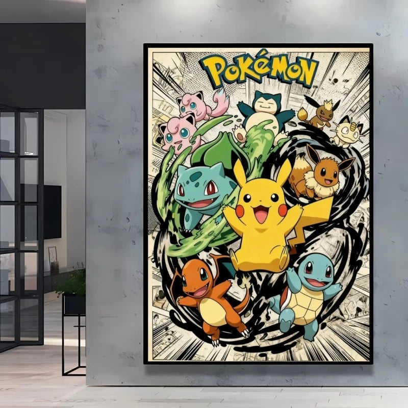 Pokémon Character Canvas Print – Unframed