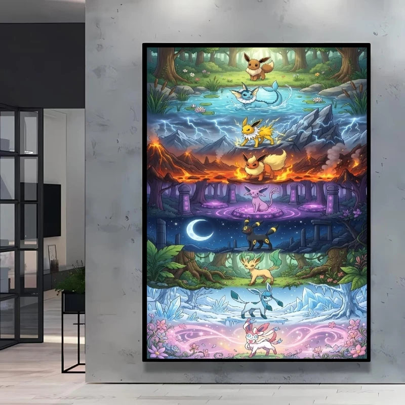 Pokémon Character Canvas Print – Unframed