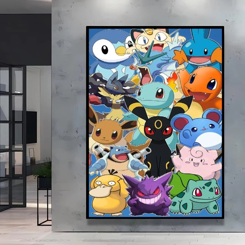 Pokémon Character Canvas Print – Unframed