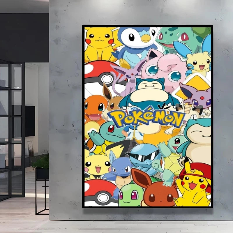 Pokémon Character Canvas Print – Unframed
