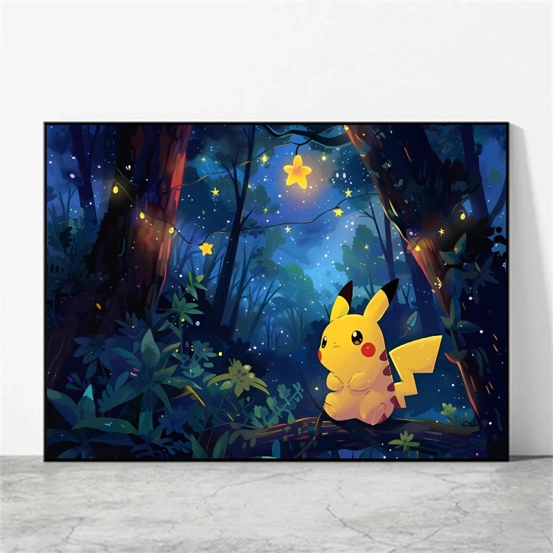 Pikachu & Mewtwo Canvas Print – Unframed