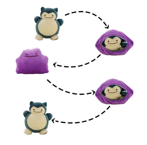 Reversible Ditto / Snorlax Plush – 18 cm