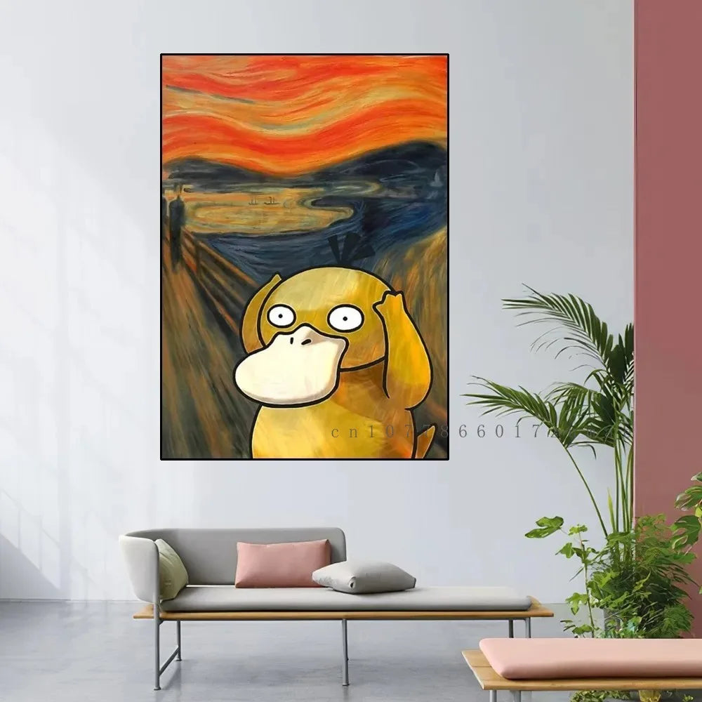 Pikachu Van Gogh-Style Canvas Print – Unframed