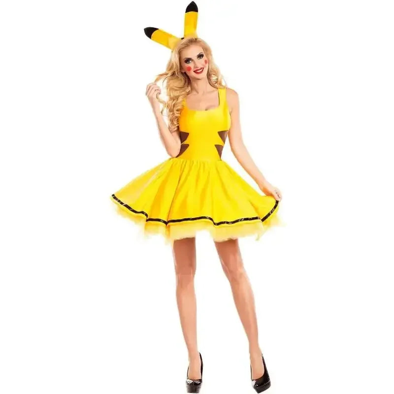 Pikachu Costume Dress with Headband – Adult