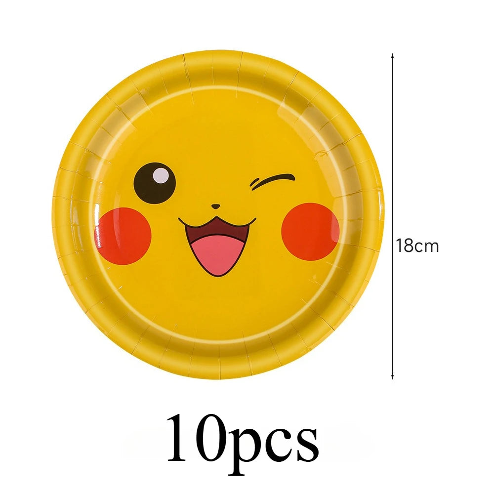 Pikachu Party Kit – Plates, Cups & Hats