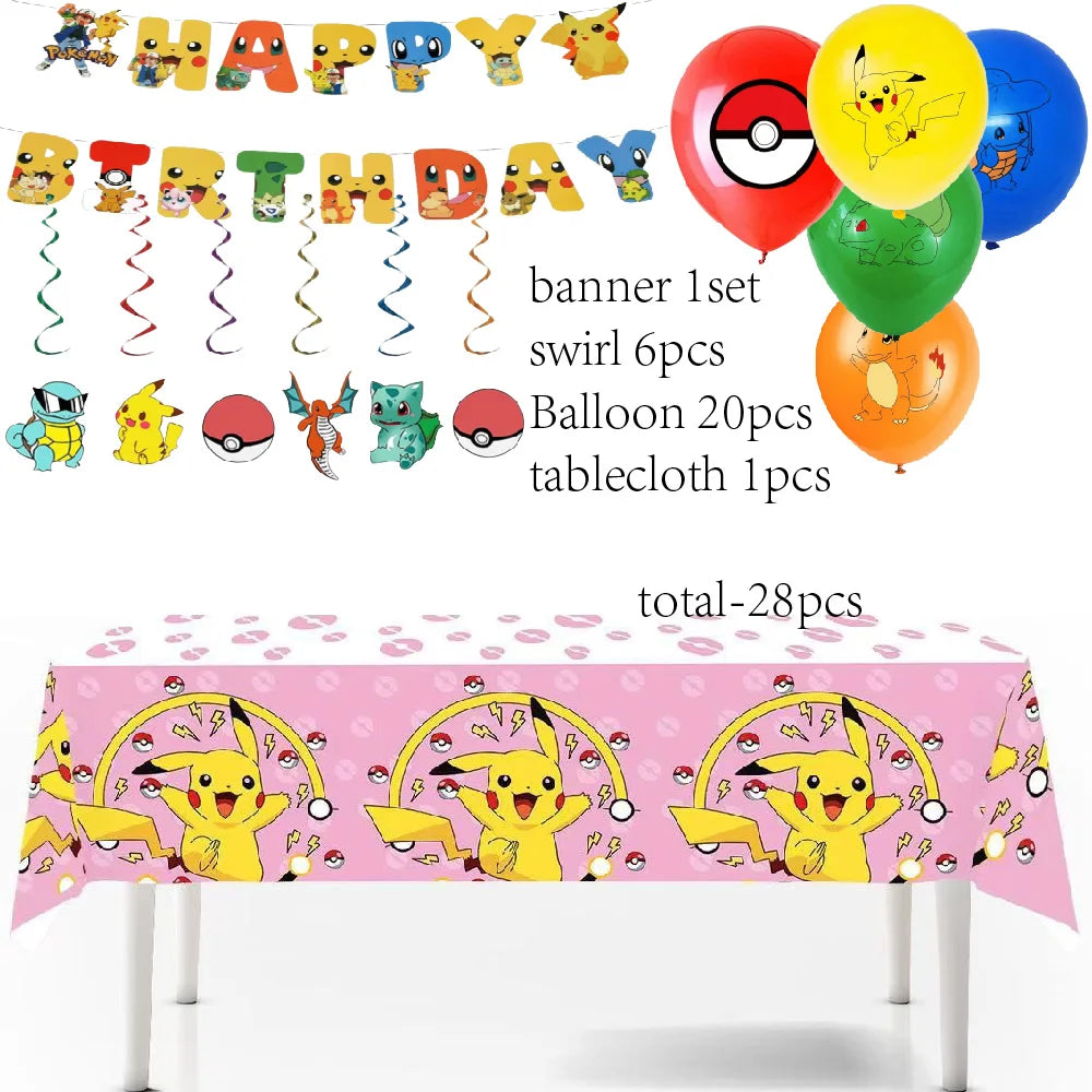 Pink Pikachu Party Tableware Set