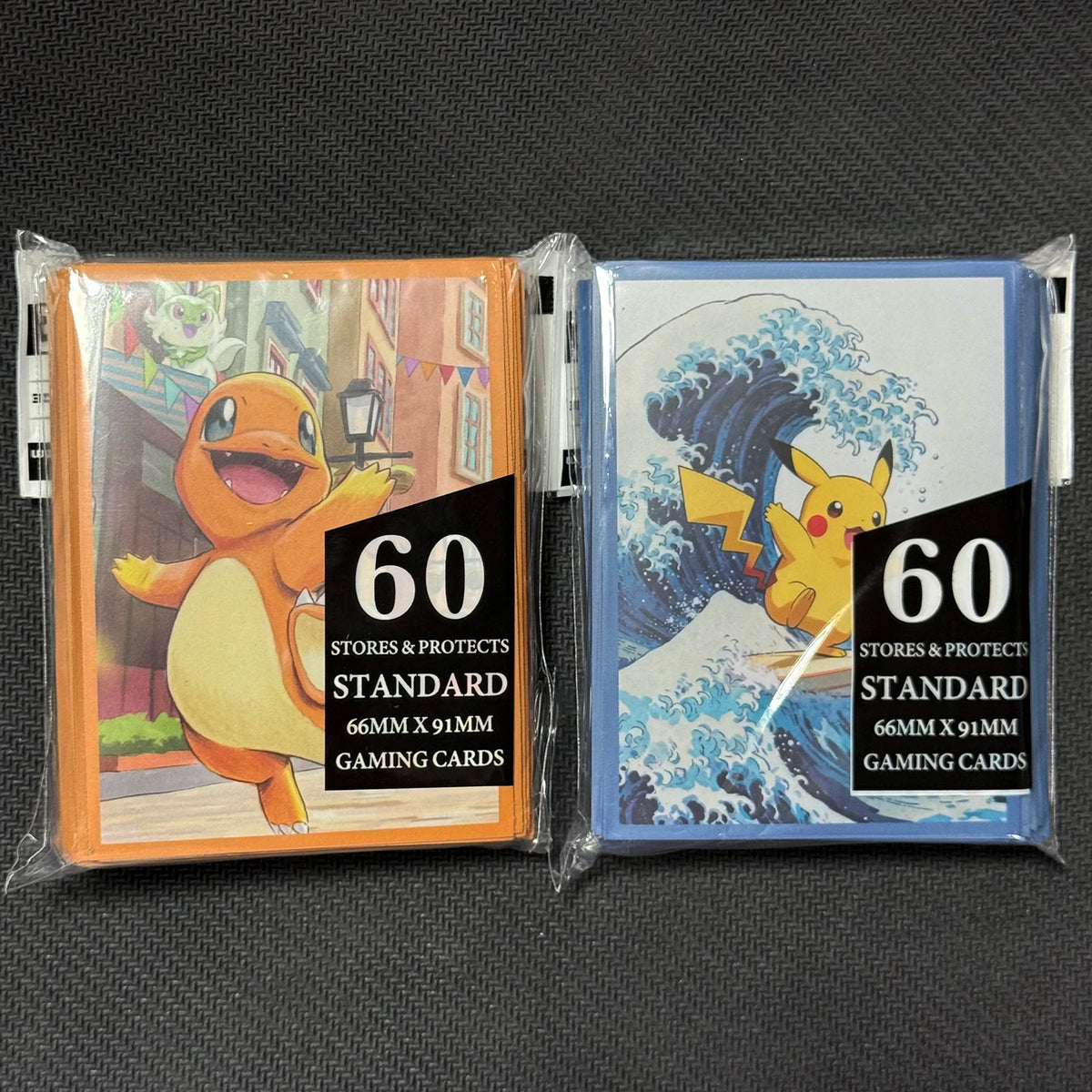 Pikachu or Charmander Art Card Sleeves – 60 Pack