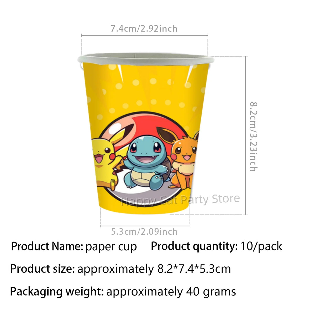 Pikachu Party Cups