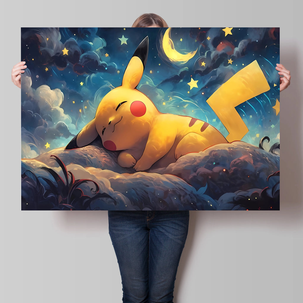 Pikachu & Mewtwo Canvas Print – Unframed