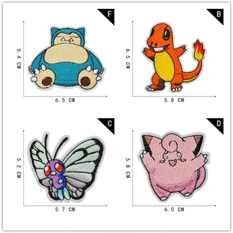 Pikachu 3D Iron-On Patch Set – 16 Pieces