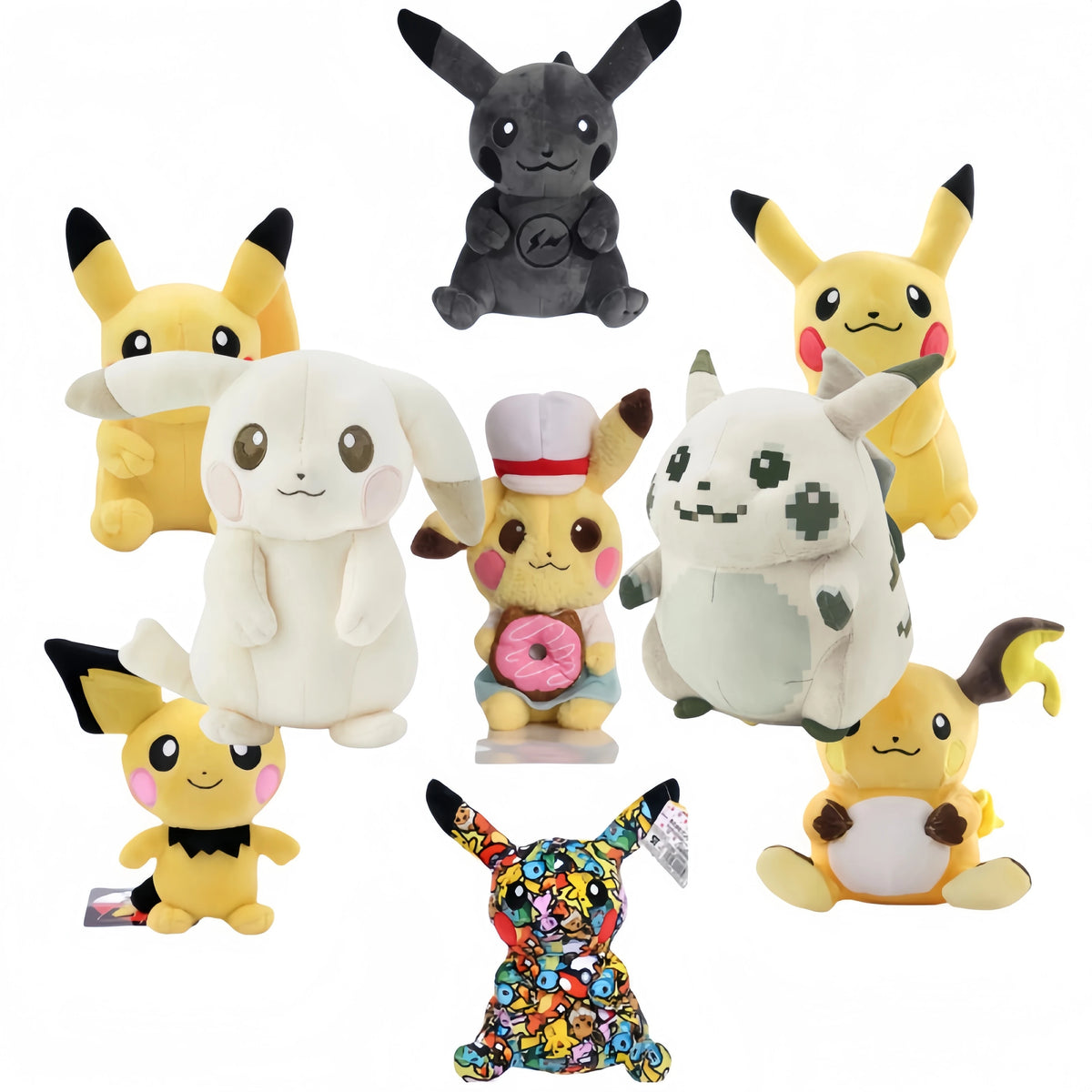 Pixel Graffiti Pikachu & Pichu Plush
