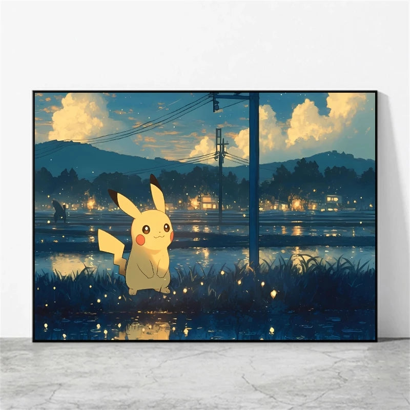 Pikachu & Mewtwo Canvas Print – Unframed