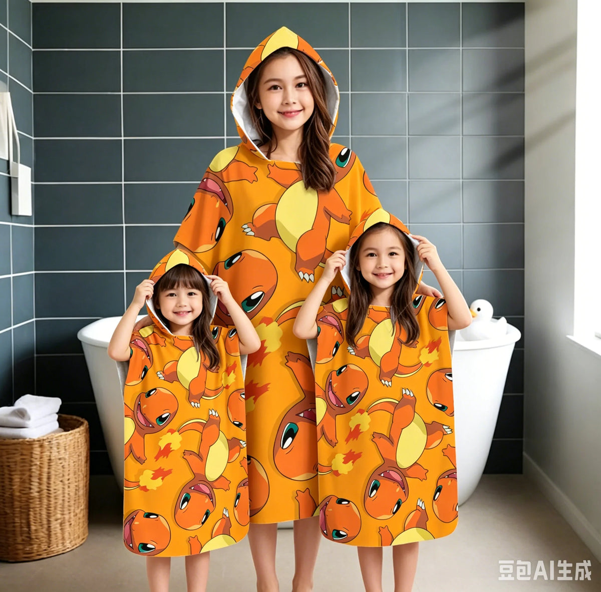Charmander Hooded Towel Poncho – Kids