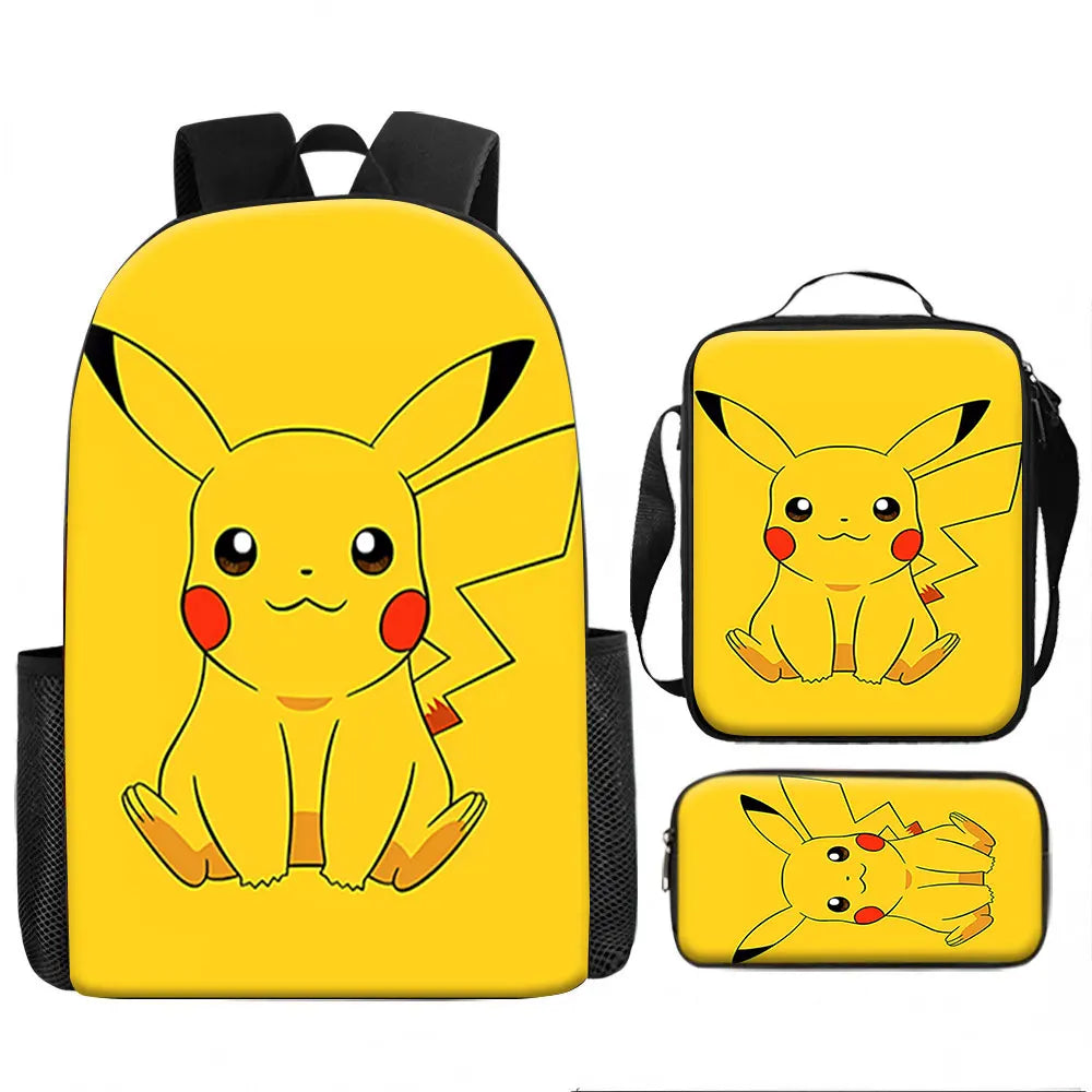 Pikachu Backpack Set with Lunch Bag – 3 Pieces