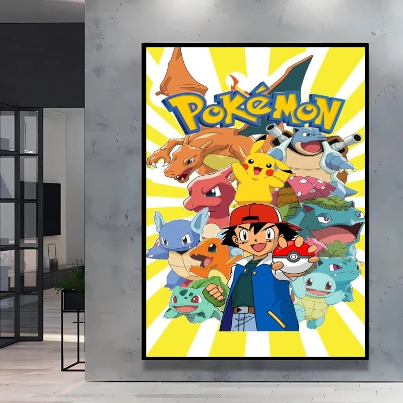 Pokémon Character Canvas Print – Unframed