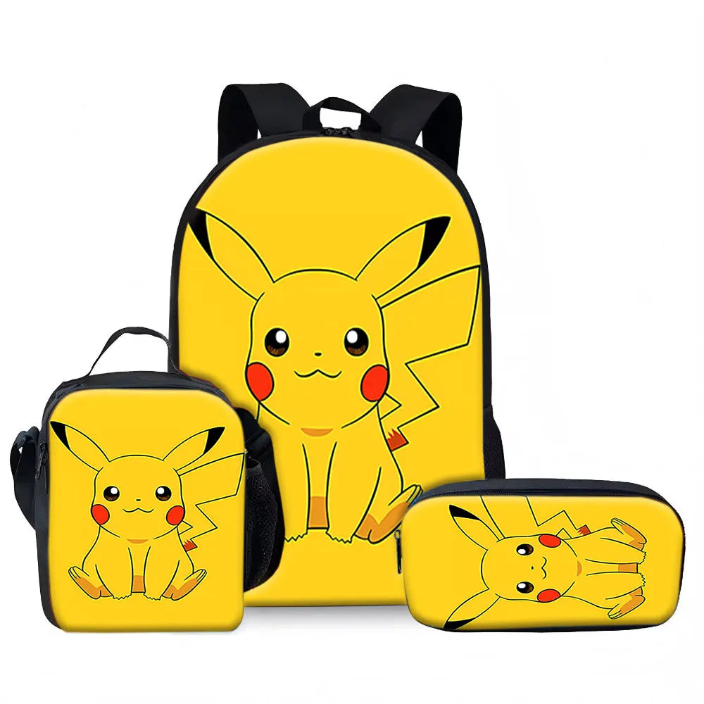 Pikachu Backpack Set with Lunch Bag – 3 Pieces