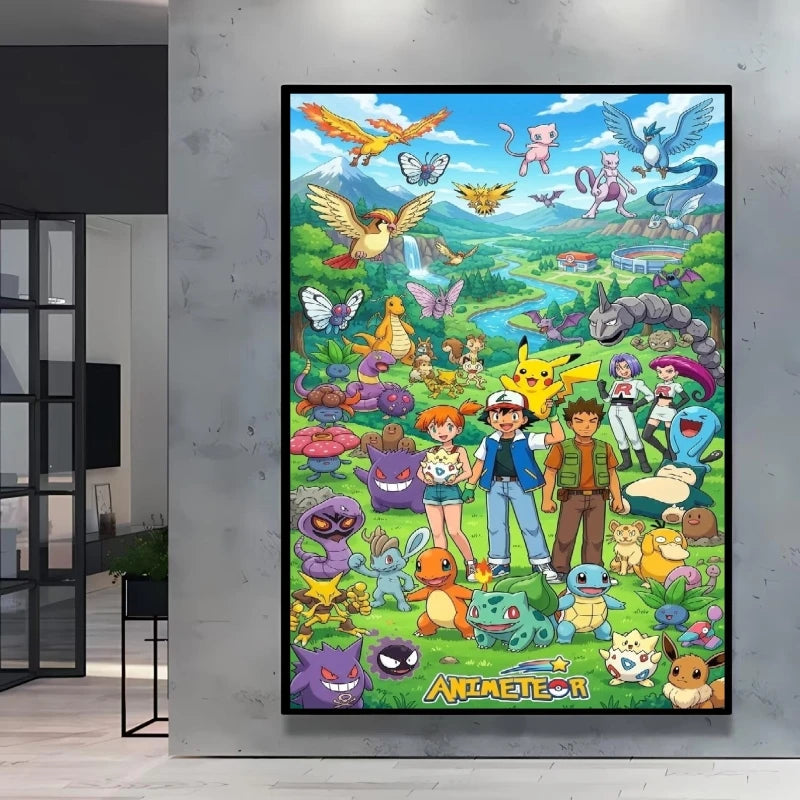 Pokémon Character Canvas Print – Unframed