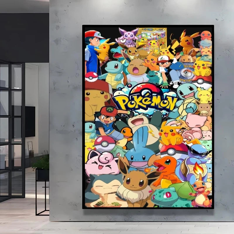 Pokémon Character Canvas Print – Unframed