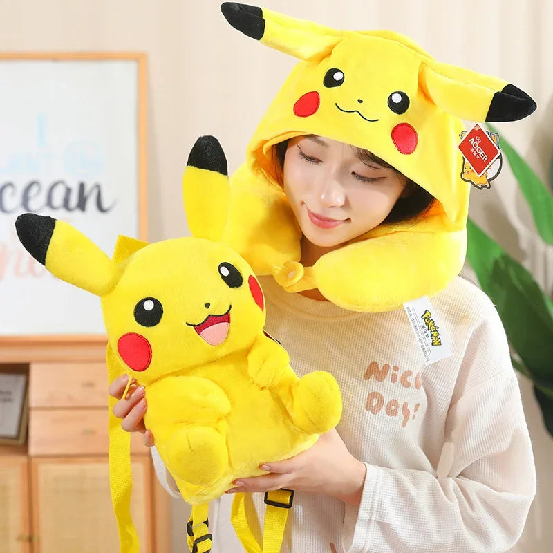 Pikachu Hooded Travel Neck Pillow