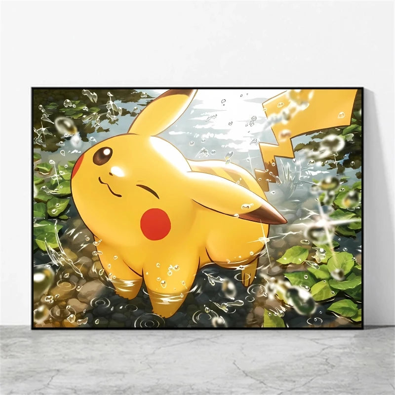 Pikachu & Mewtwo Canvas Print – Unframed