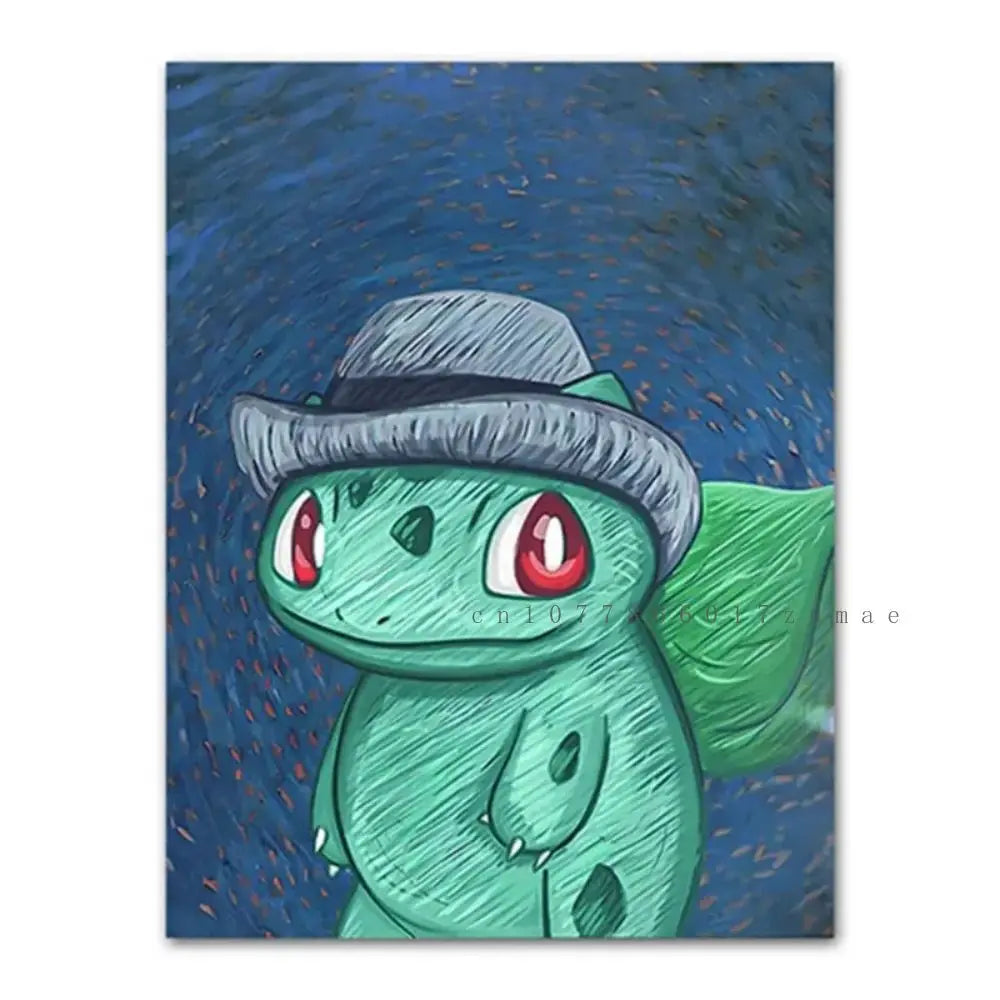 Pikachu Van Gogh-Style Canvas Print – Unframed