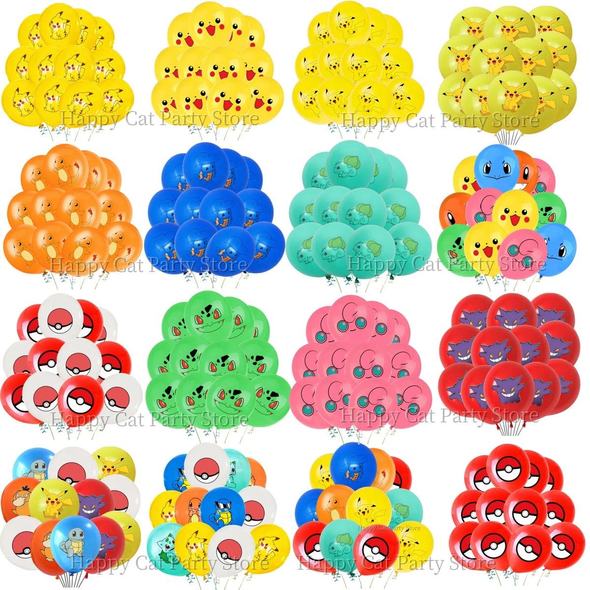 Pikachu & Poké Ball Latex Balloons