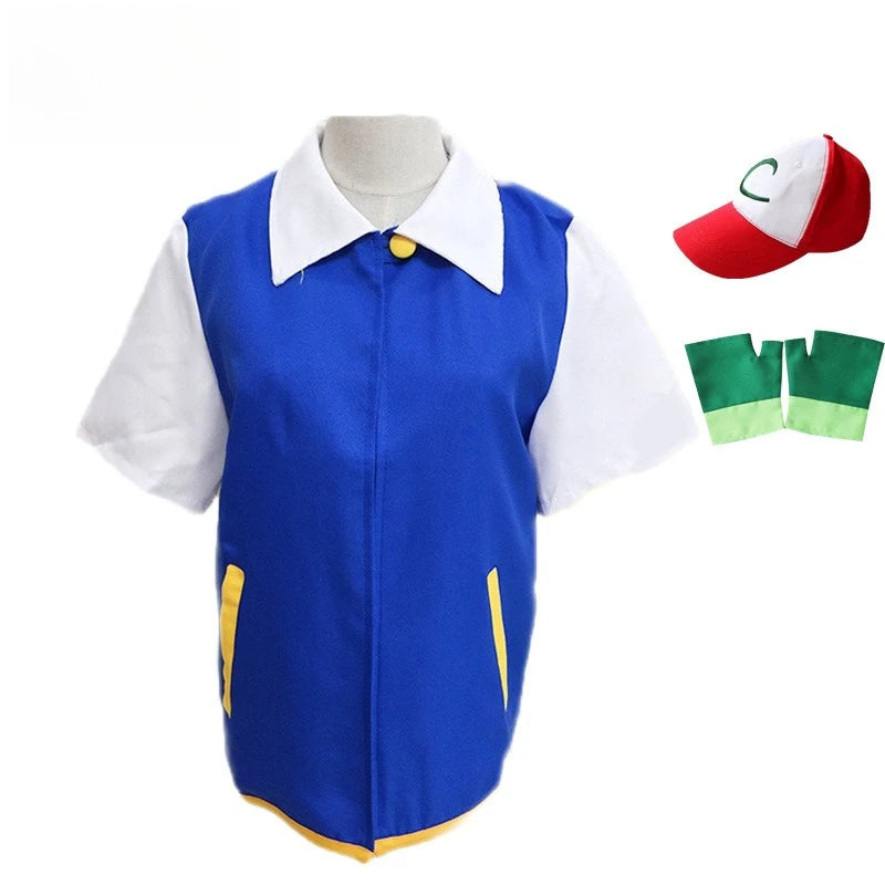 Ash Ketchum Cosplay Set – Jacket, Hat & Gloves